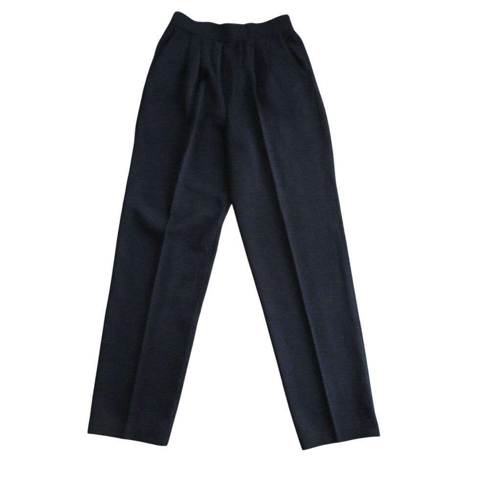 Vintage 90s St John Santana Knit Pants Womens Size 4 Black Elastic Waist Pockets